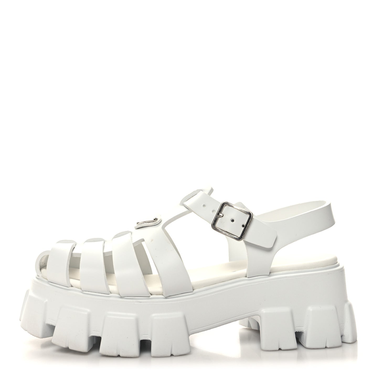 Foam Rubber Metal Triangle Logo Monolith 55mm Cage Sandals 41 White