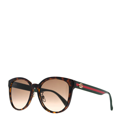Gucci Acetate Round Eye GG Web Sunglasses GG0854SK Havana 1 of 7