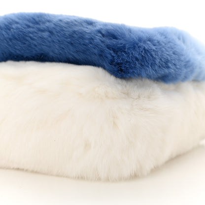 Miu Miu Rabbit Fur Crystal Flap Clutch Azzuro White 10 of 10