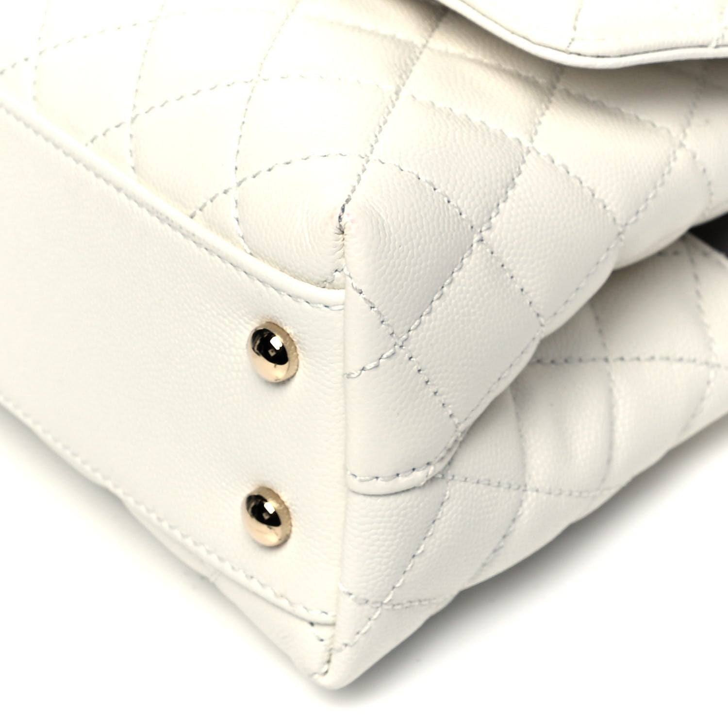 Chanel Caviar Quilted Mini Coco Handle Flap White 9 of 9