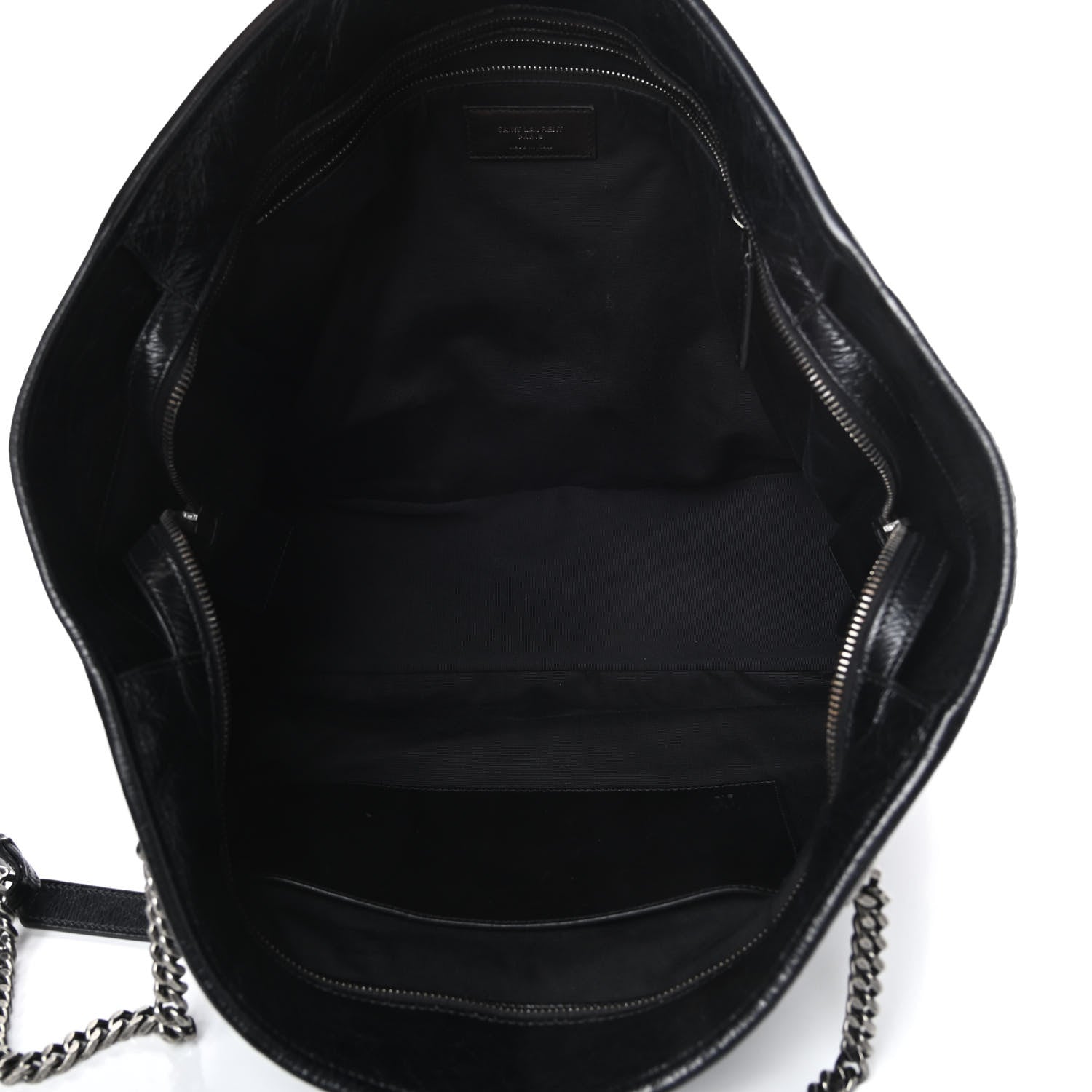 Saint Laurent Crinkled Calfskin Matelasse Monogram Large Niki Shopping Tote Bag Black 5 of 12