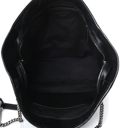 Saint Laurent Crinkled Calfskin Matelasse Monogram Large Niki Shopping Tote Bag Black 5 of 12