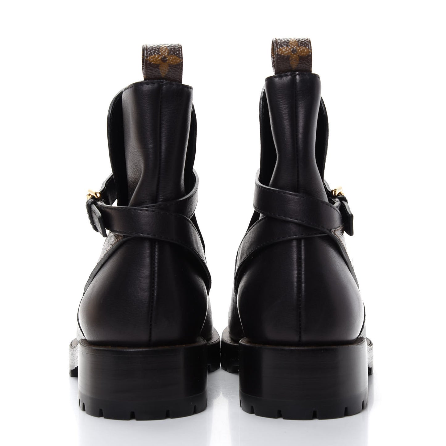 Calfskin Monogram Discovery Flat Ankle Boots 36 Black