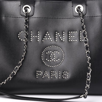 Chanel Caviar Medium Studded Deauville Tote Black 10 of 10