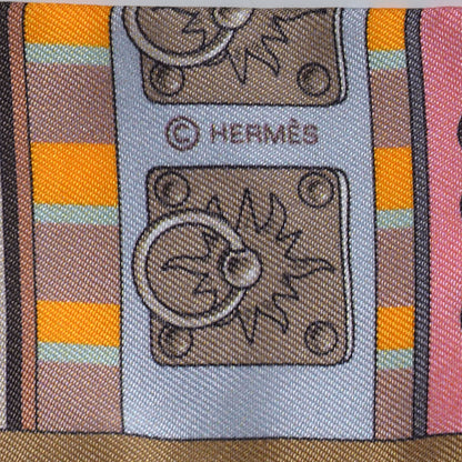 Hermes Silk Collier de Chien Twilly Camel Vert Rose 4 of 5