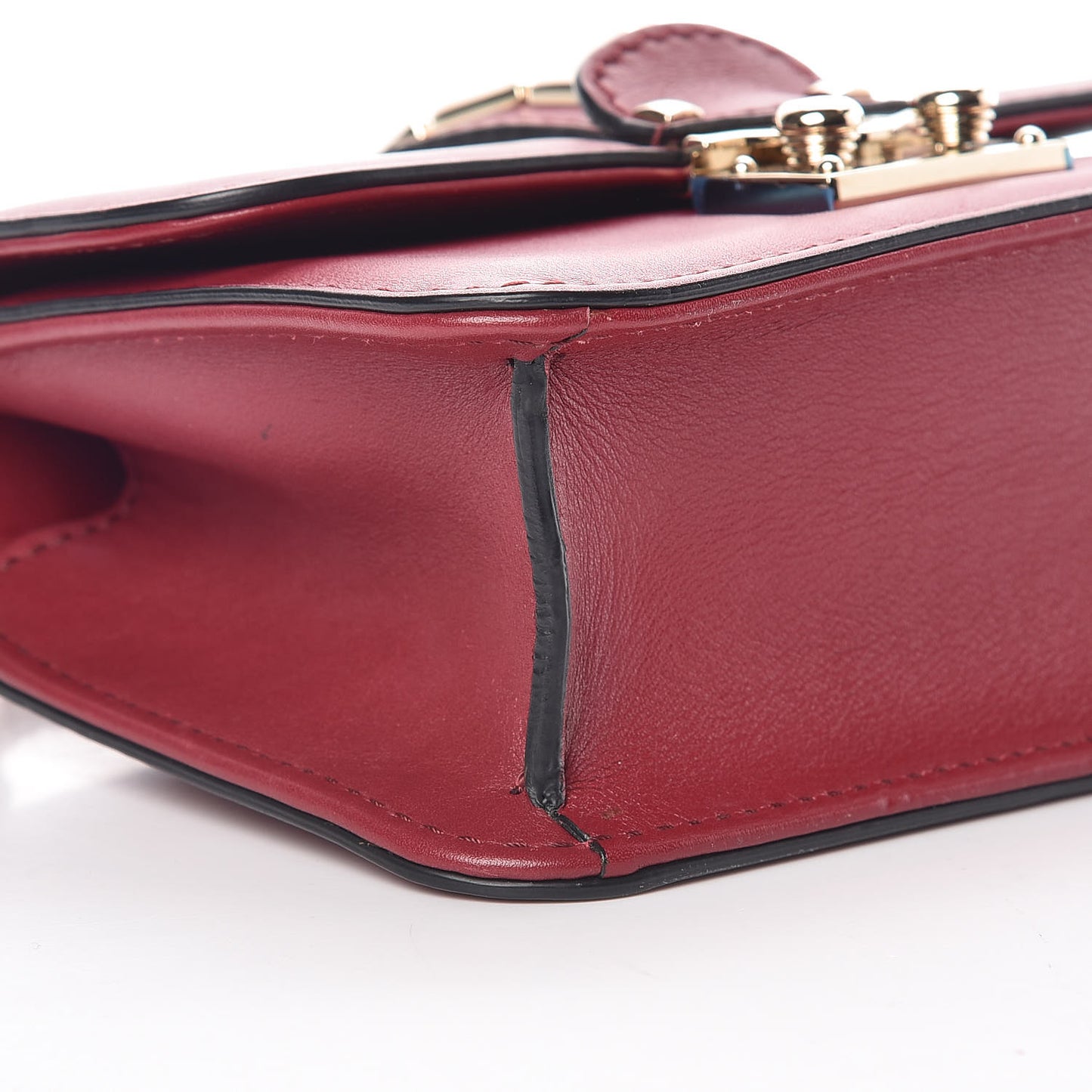 Vitello Mini Glam Lock Rockstud Flap Red