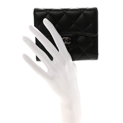 Chanel Caviar Quilted Compact Flap Wallet Black 2 of 9