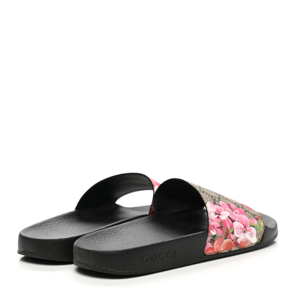Gucci GG Supreme Monogram Blooms Slide Sandals 38 Beige Multicolor 4 of 8