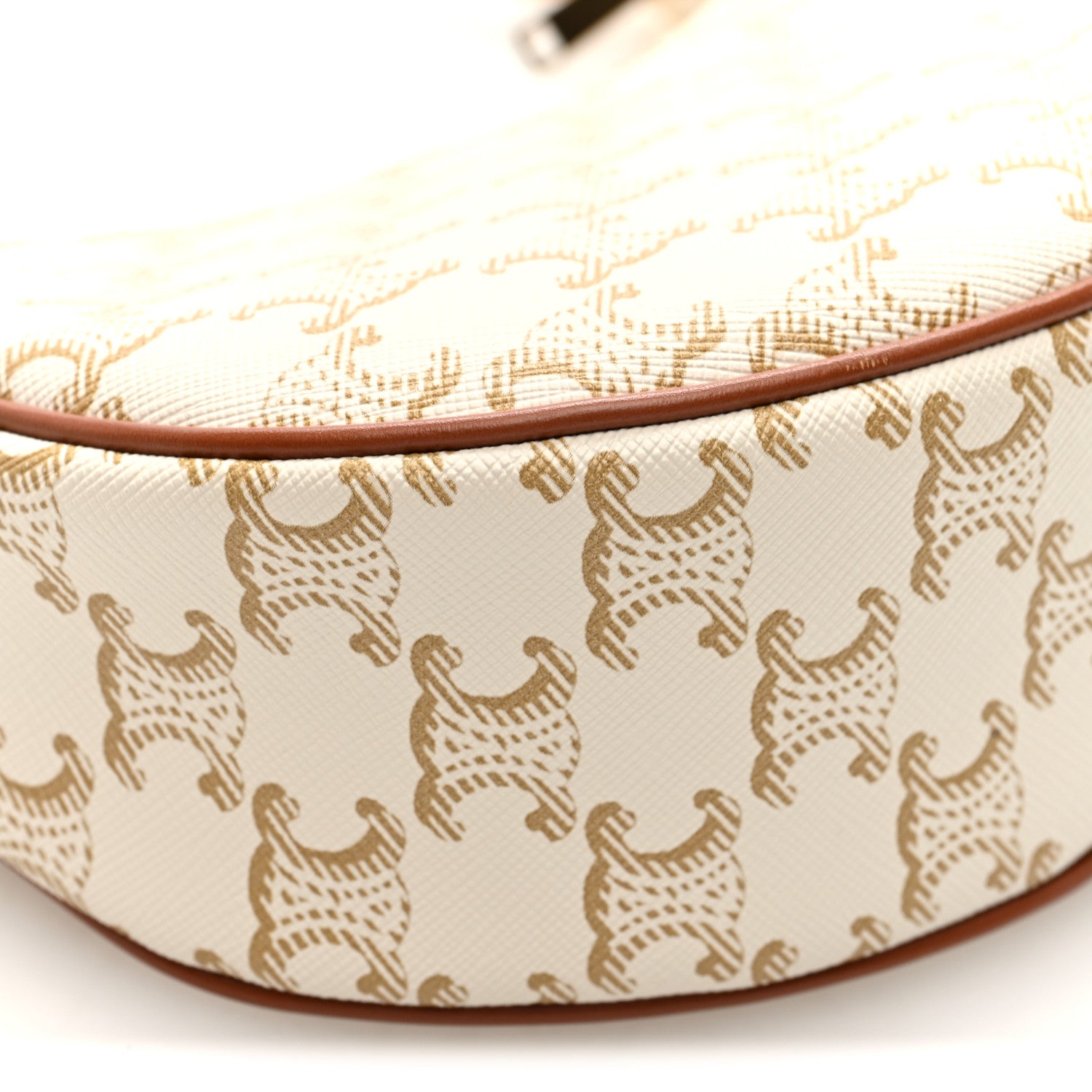 Celine Canvas Calfskin Ava Triomphe Shoulder Bag White 8 of 9
