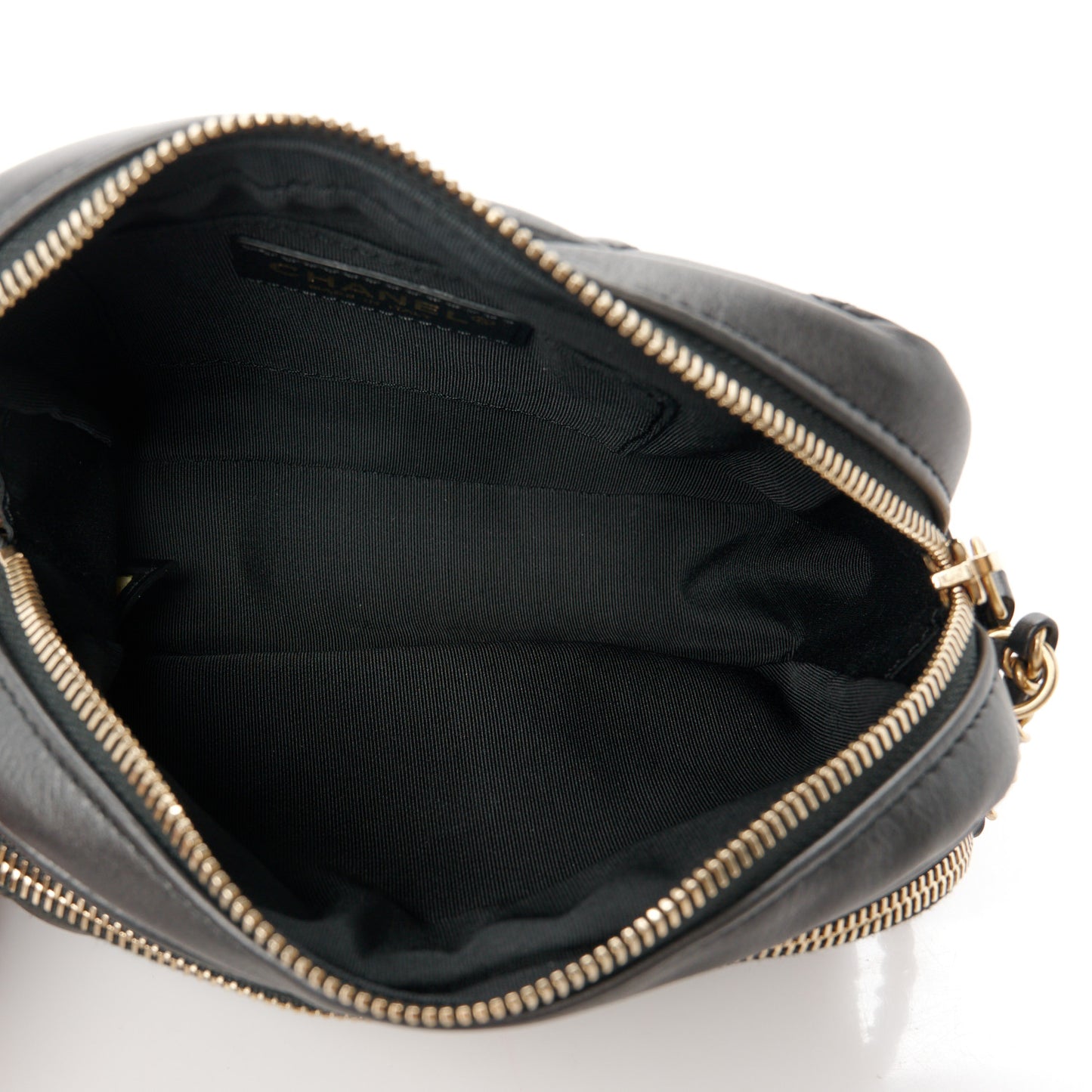 Calfskin Quilted Day Trips Camera Case Black
