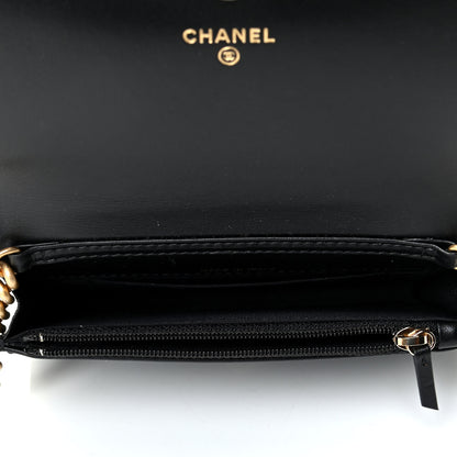 Chanel Caviar Quilted Boy Wallet On Chain WOC Black 4 of 4