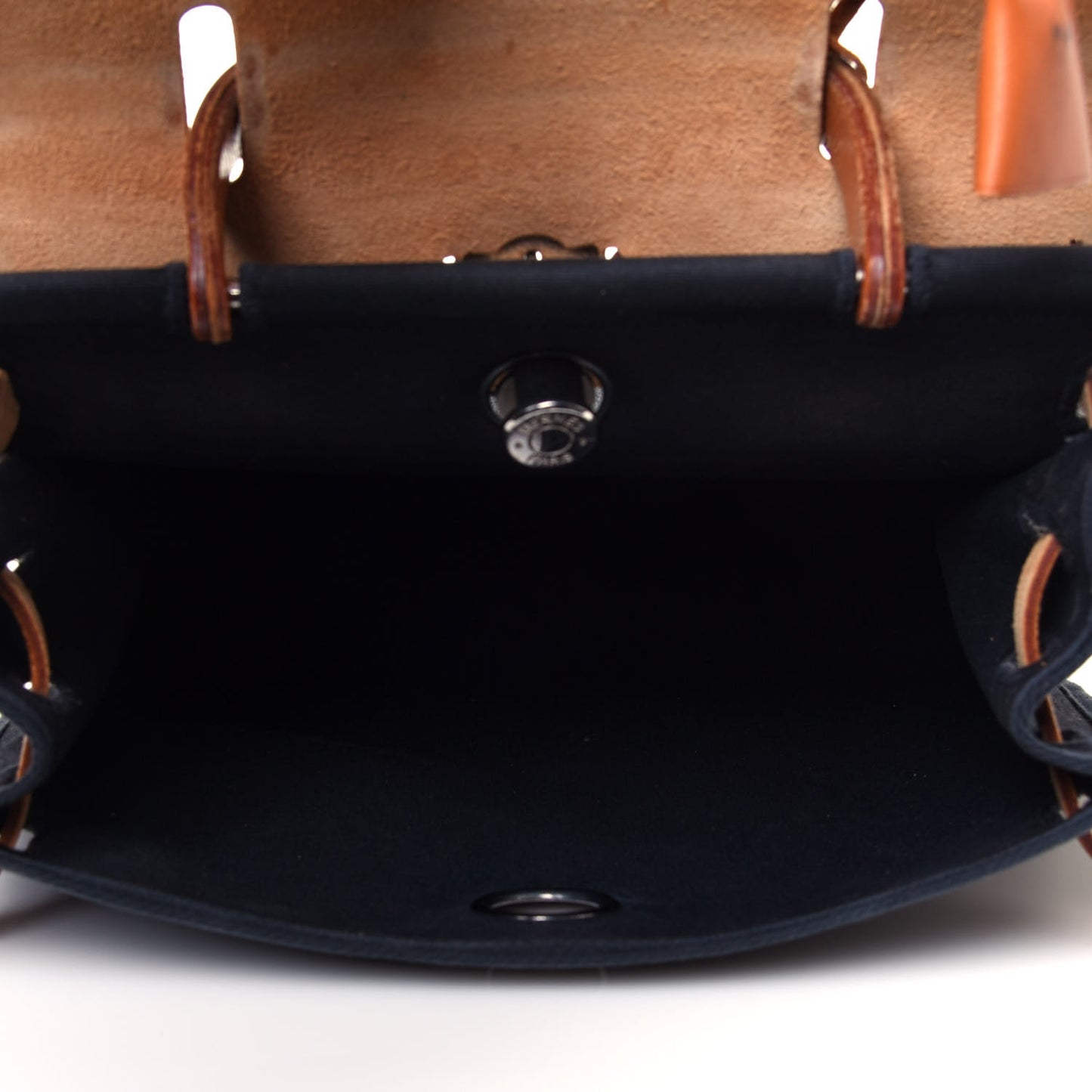 Toile Vache Calfskin Herbag 30 PM Black Natural