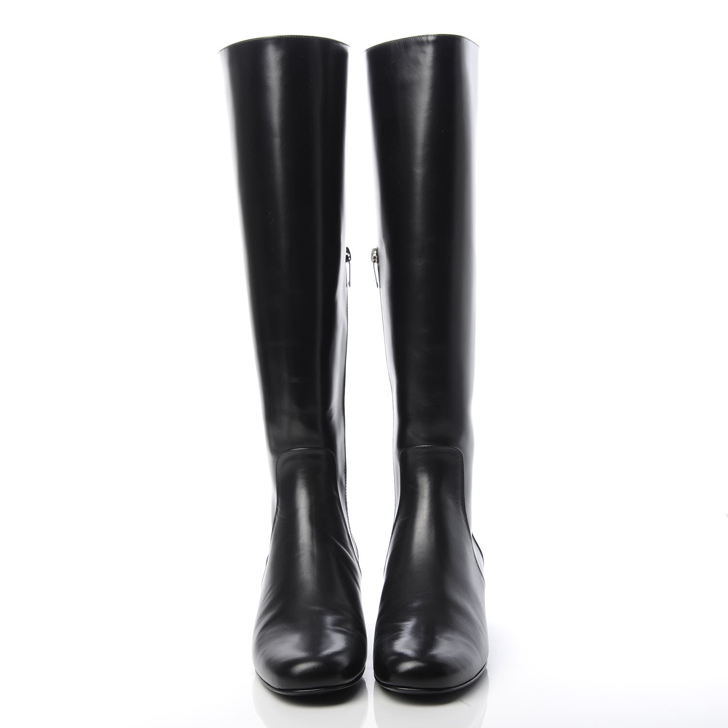 Saint Laurent Calfskin Knee High Boots 38 Black 2 of 10