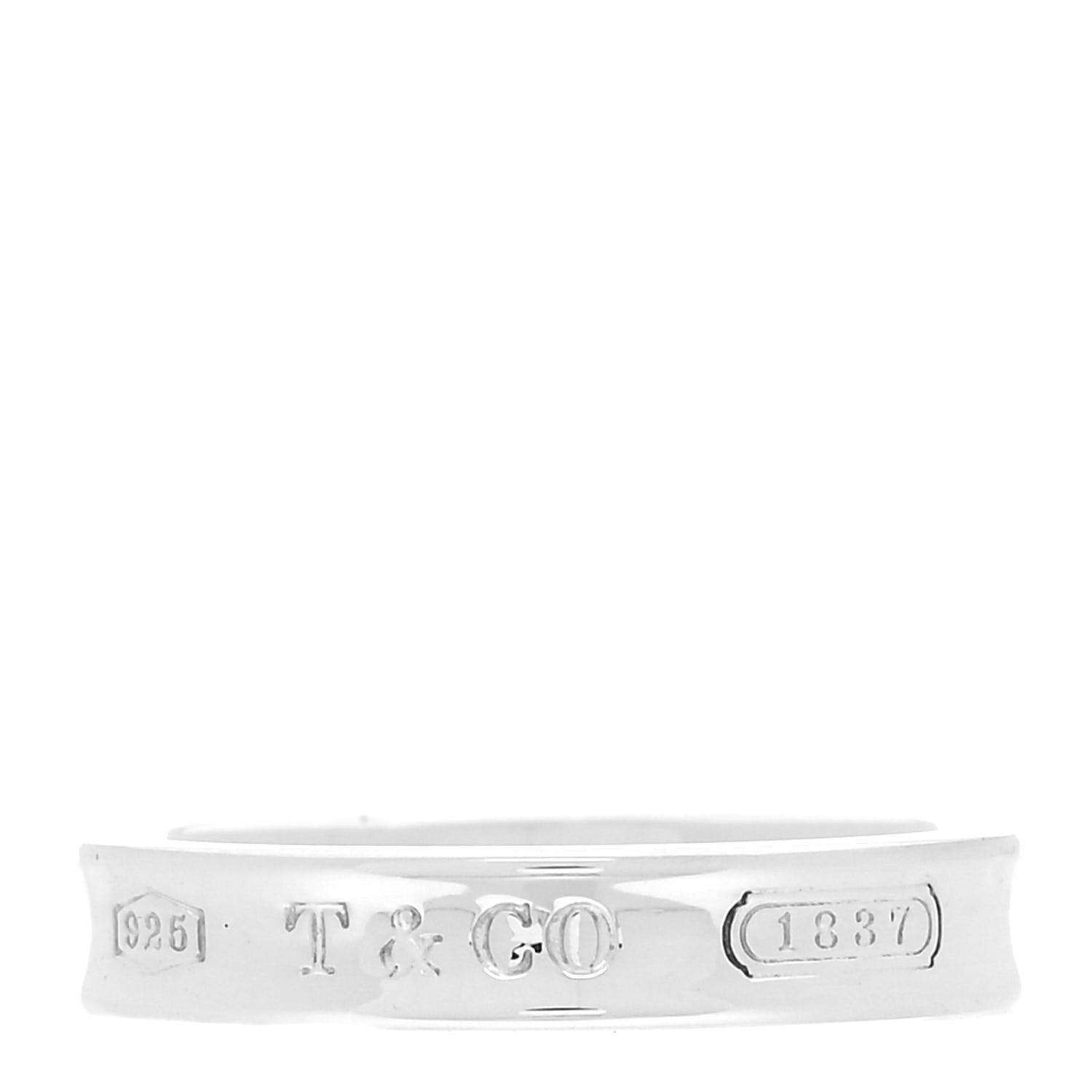 Tiffany Sterling Silver Narrow 1837 Band Ring 53 6.25 1 of 4