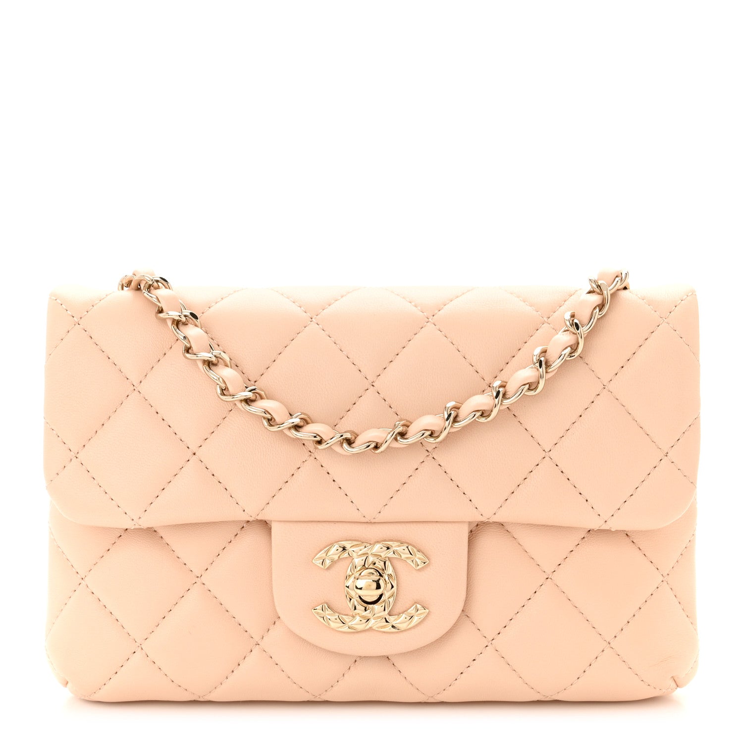 Chanel Lambskin Quilted Daily Zippy Crossbody Beige 1 of 13
