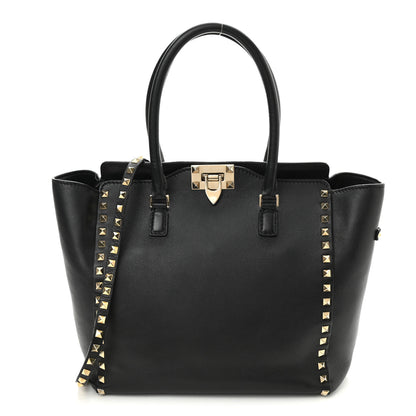 Valentino Garavani Vitello Rockstud Double Handle Tote Black 1 of 12