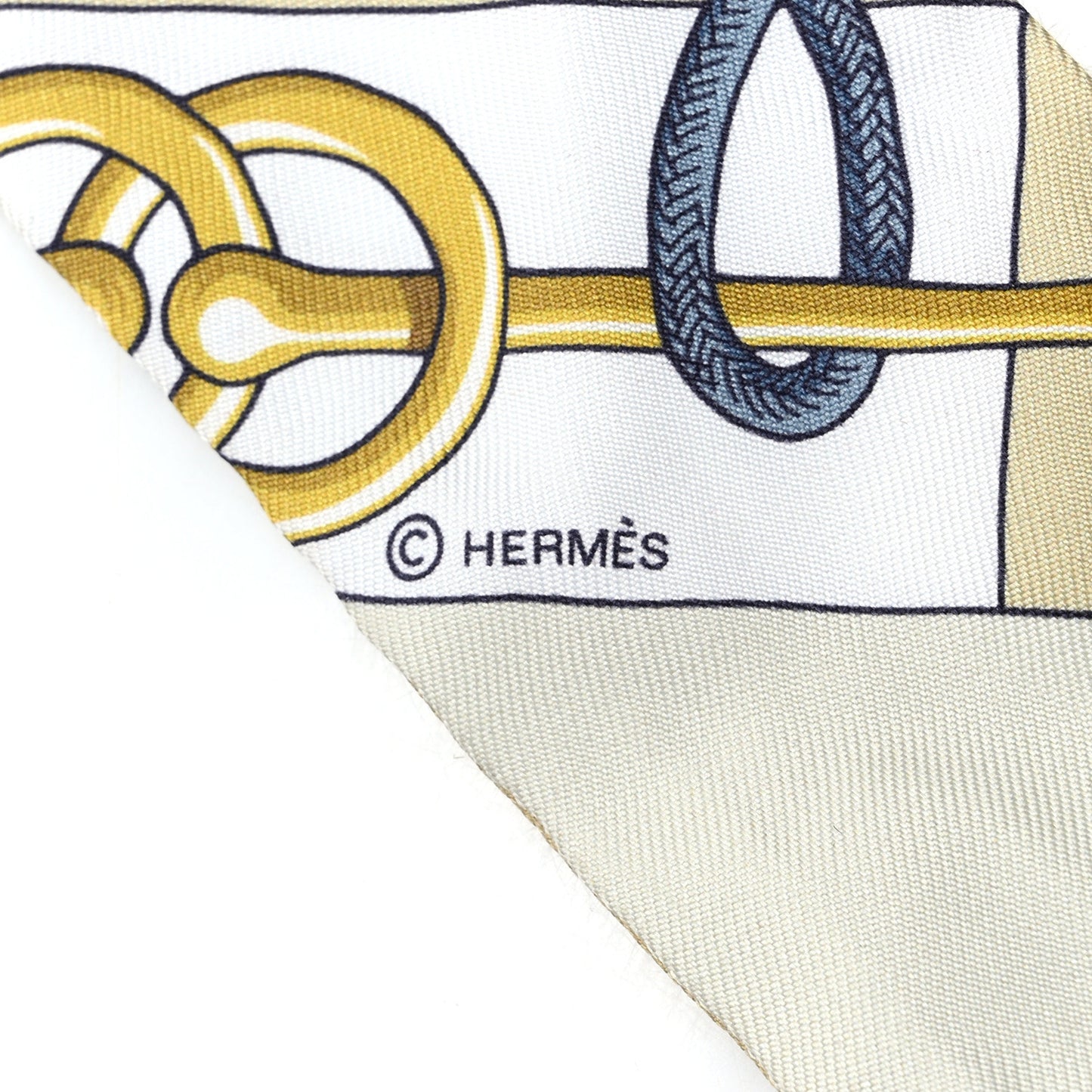Silk Cliquetis Twilly White Jaune Clair Dore