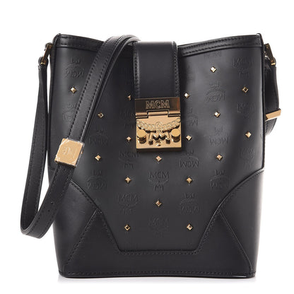 MCM Coated Canvas Mini Claudia Studs Crossbody Bag Black 1 of 7