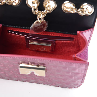 Christian Louboutin Specchio Patent Embossed Spikes Sweety Charity NV Crossbody Bag Cassis 6 of 6