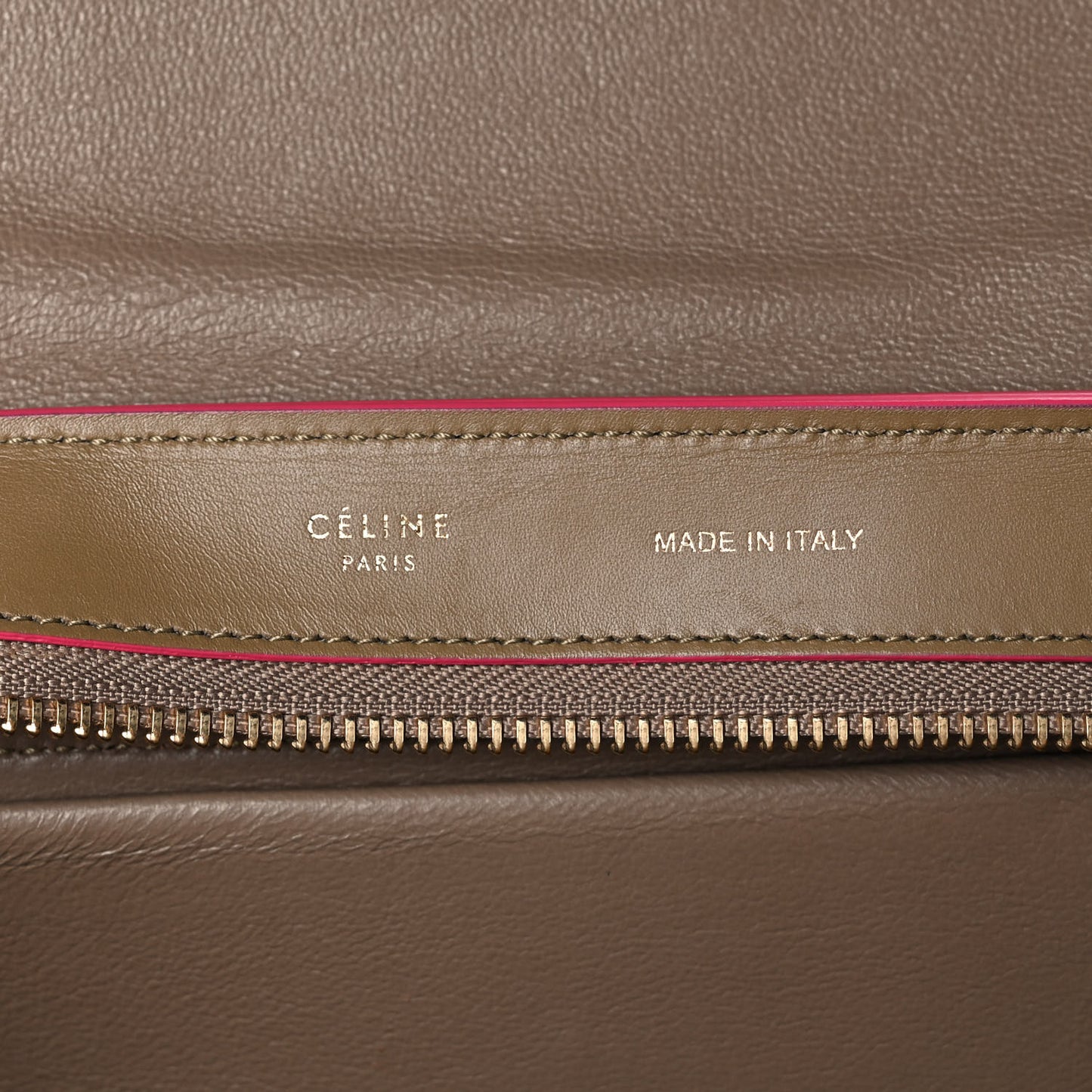 Smooth Calfskin Small Bicolor Trapeze Taupe Fuchsia