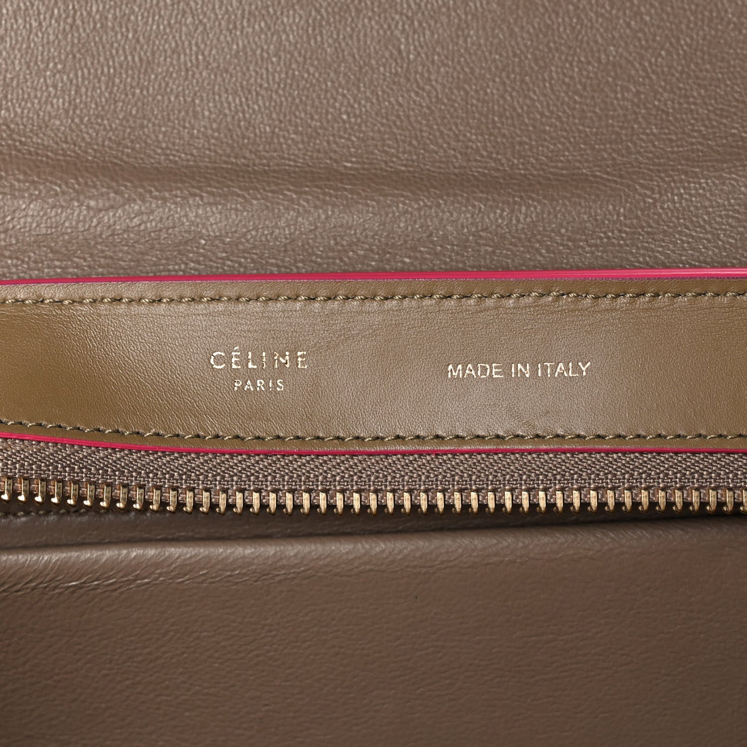 Celine Smooth Calfskin Small Bicolor Trapeze Taupe Fuchsia 6 of 12