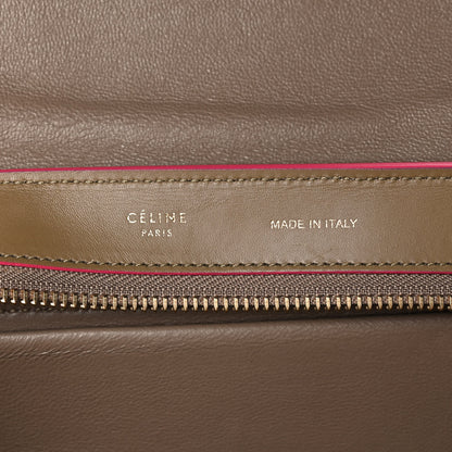Celine Smooth Calfskin Small Bicolor Trapeze Taupe Fuchsia 6 of 12
