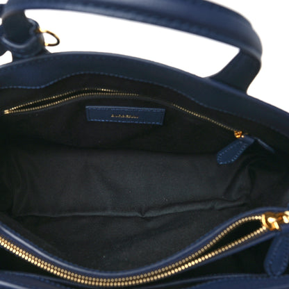 Burberry Derby Calfskin Vintage Check Medium Banner Tote Regency Blue 5 of 10