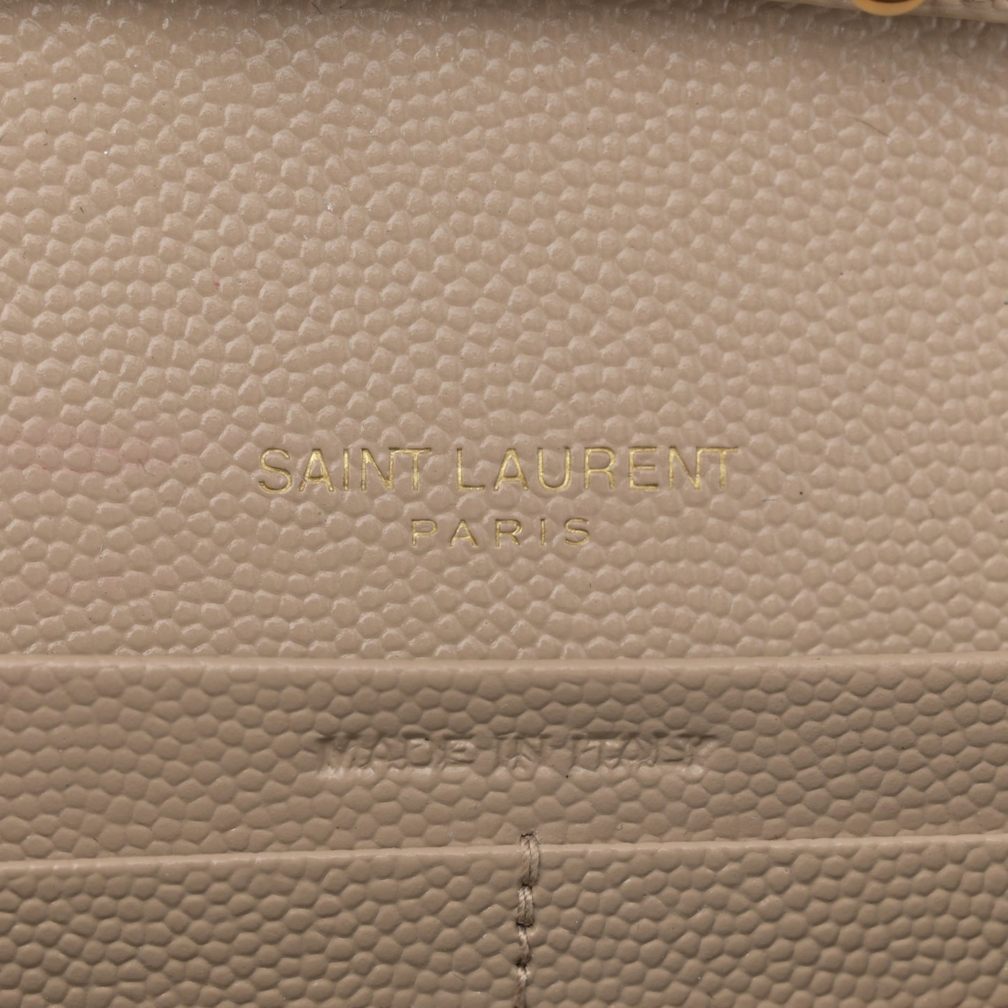 Grain De Poudre Mixed Matelasse Triquilt Monogram Chain Wallet Dark Beige