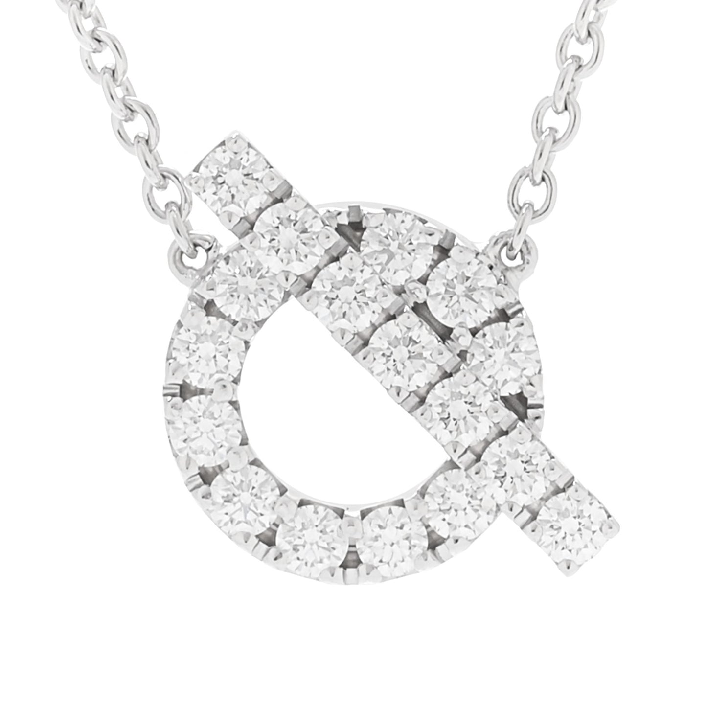 18K White Gold Diamond Finesse Pendant Necklace