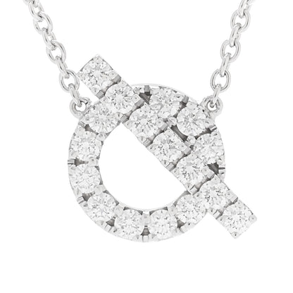 Hermes 18K White Gold Diamond Finesse Pendant Necklace 4 of 7