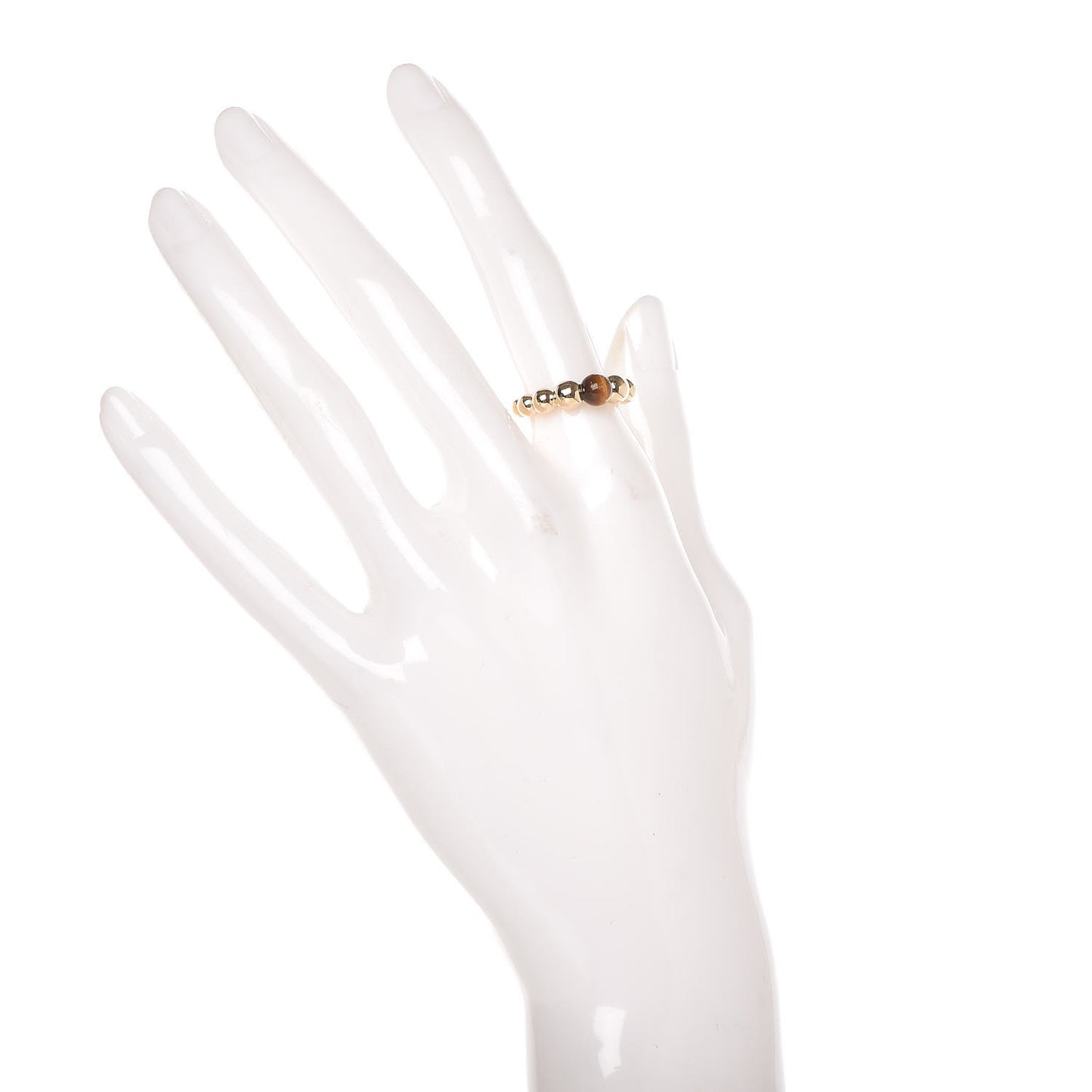 18K Yellow Gold Tiger's Eye Perlee Couleurs Variation Ring 50 5.25