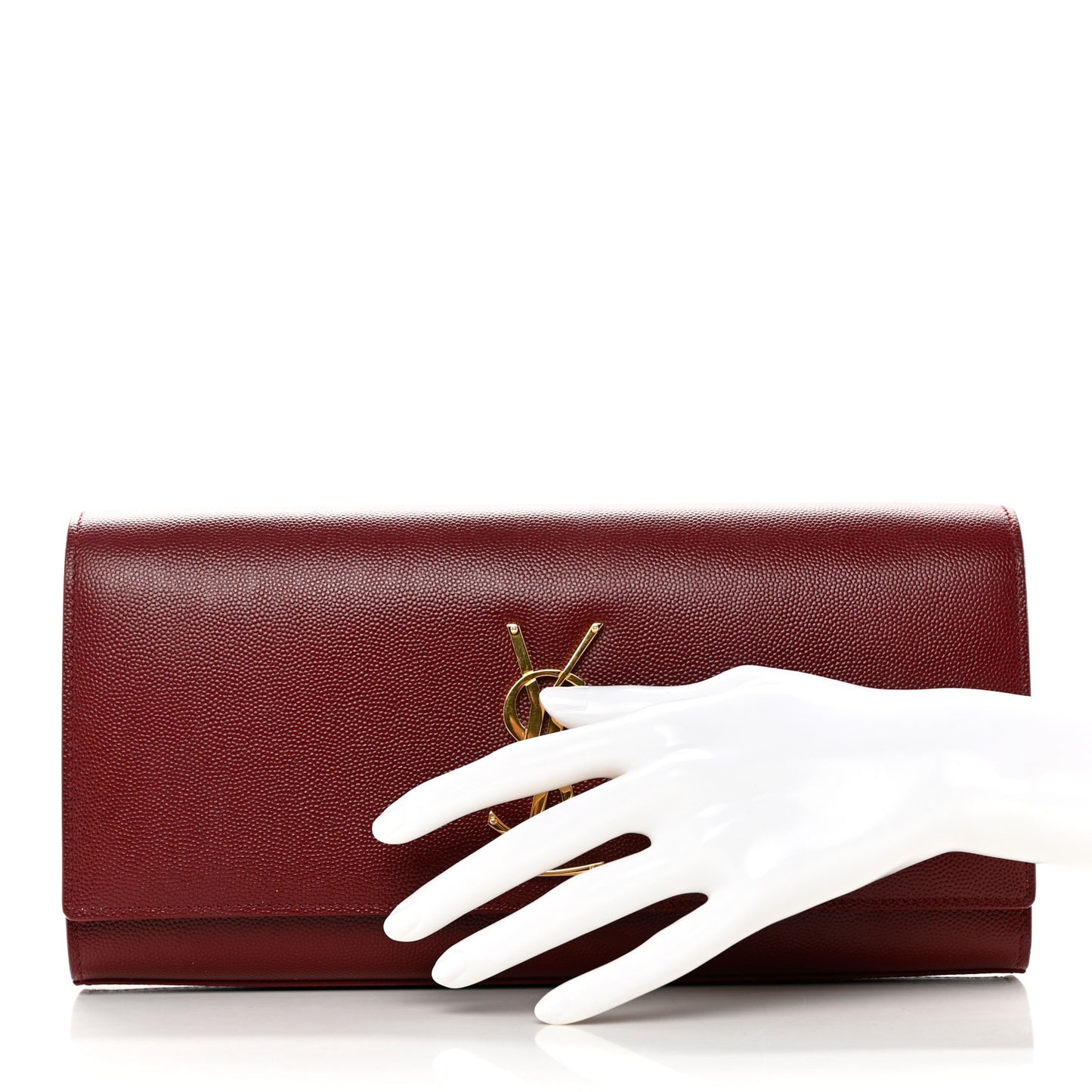 Grain De Poudre Classic Monogram Cassandre Clutch Dark Red