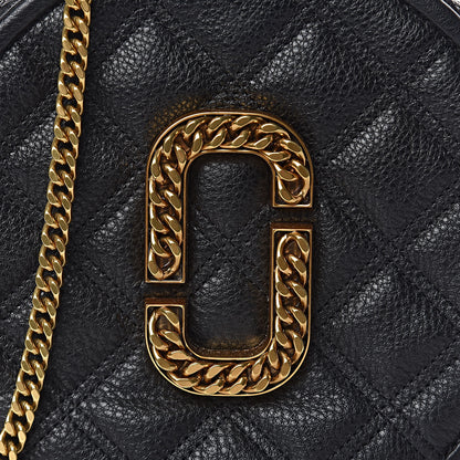 Marc Jacobs Grained Calfskin Quilted The Status Round Crossbody Black 11 of 11