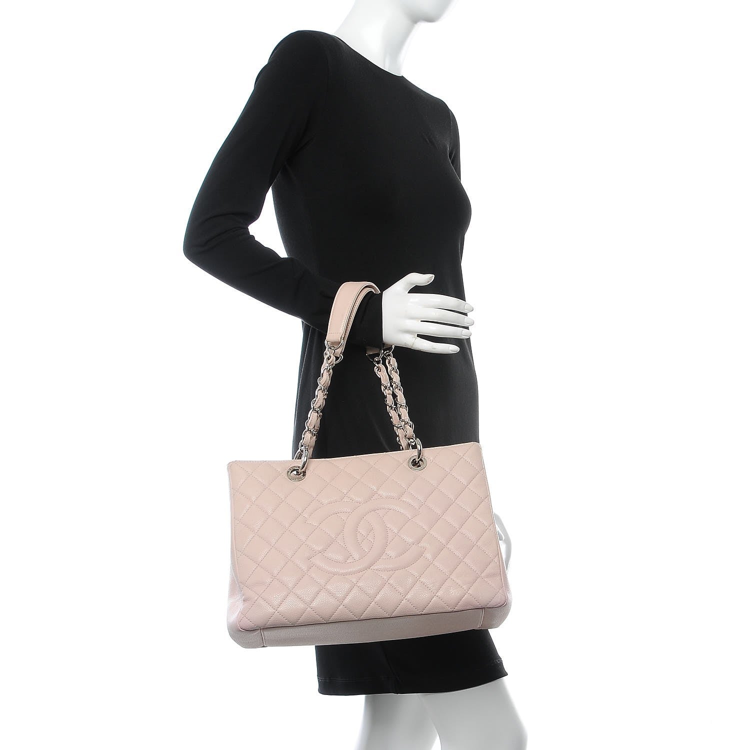 Chanel Caviar Quilted Grand Shopping Tote GST Light Pink 2 of 15