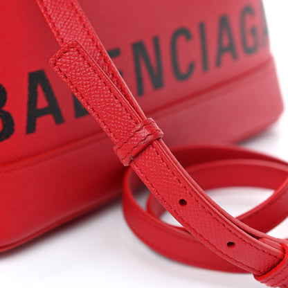 Balenciaga Signature Grained Calfskin Logo S Ville Top Handle Bag Rouge Lantern Black 11 of 13