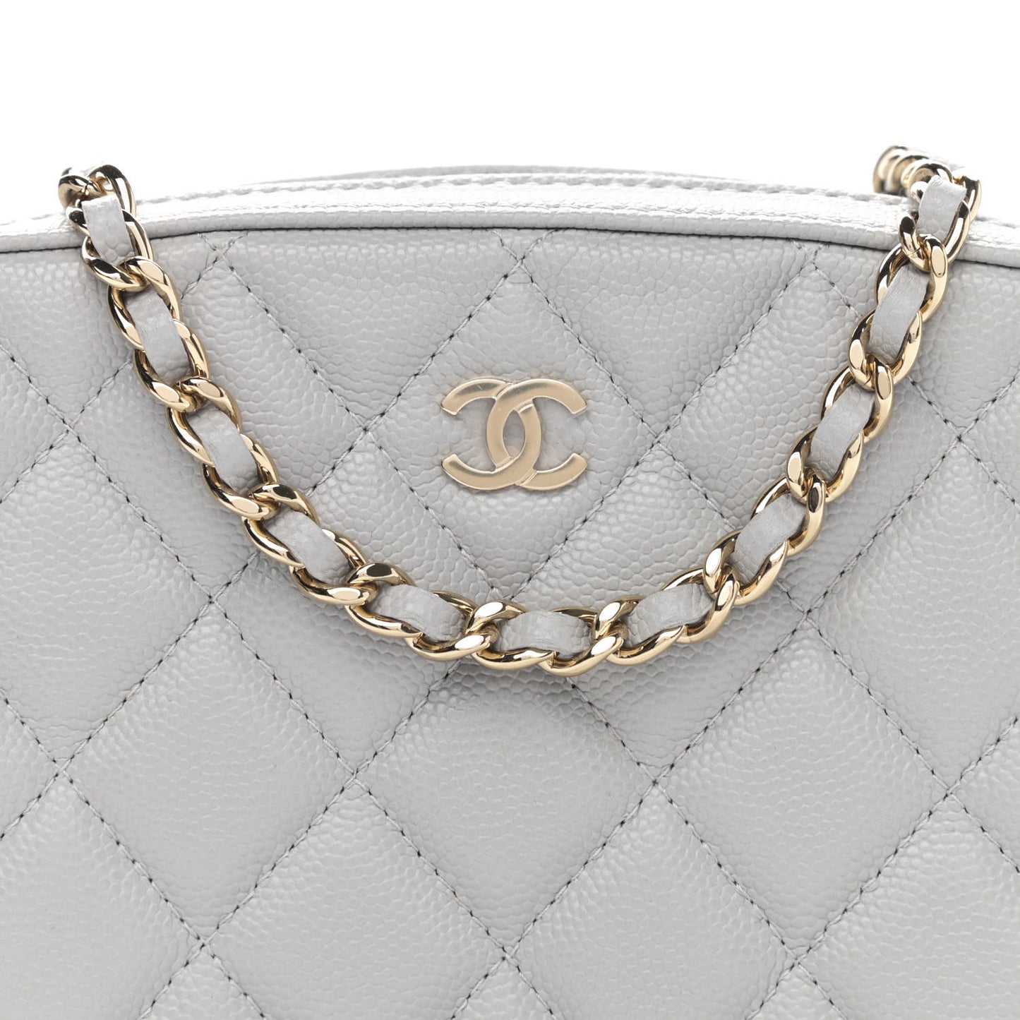 Caviar Quilted Camera Case Grey