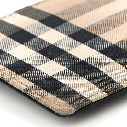 Burberry Vintage Check Calfskin Coin Case Card Holder Black 8 of 9