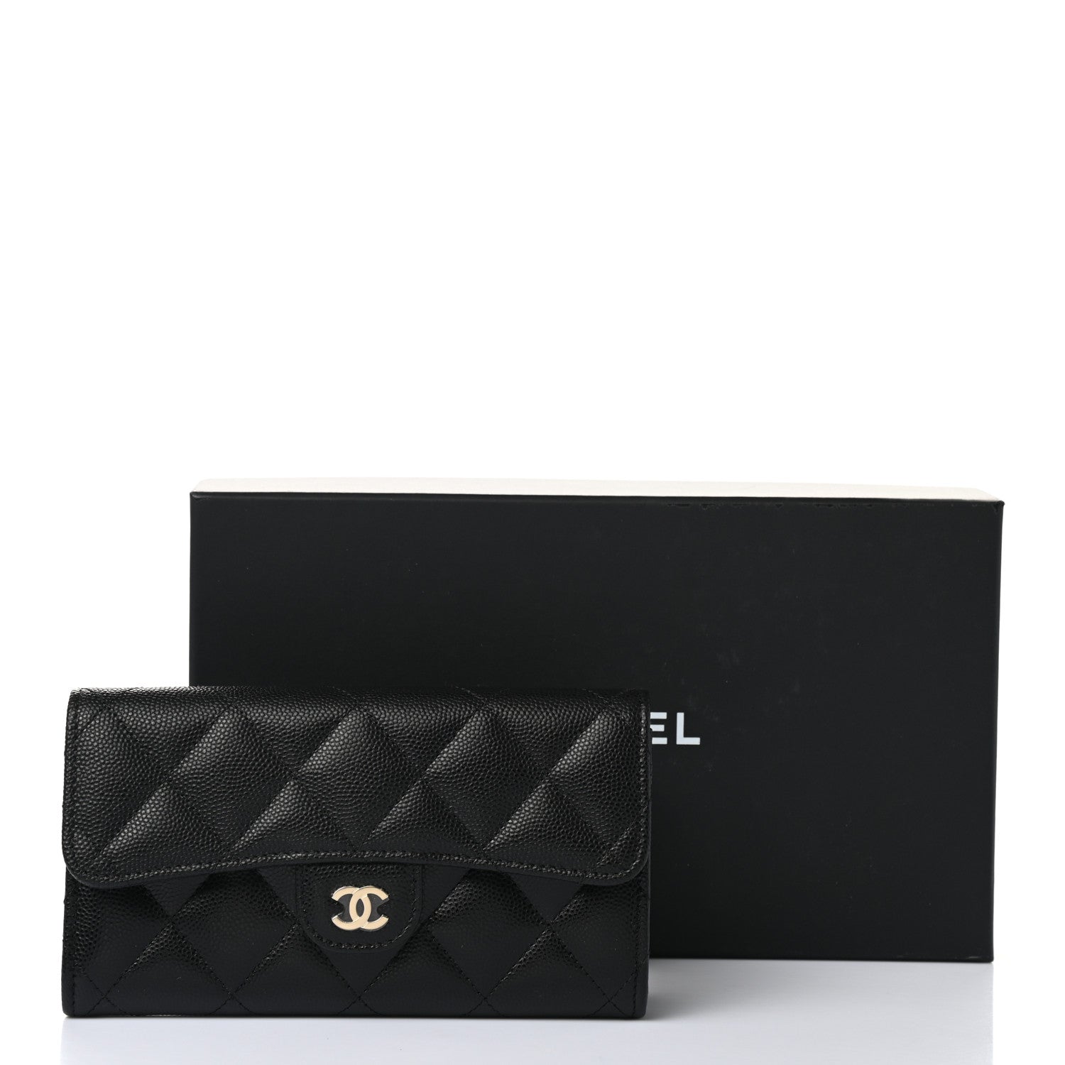 Chanel Caviar Quilted Medium Gusset Flap Wallet Black 8 of 8