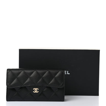 Chanel Caviar Quilted Medium Gusset Flap Wallet Black 8 of 8