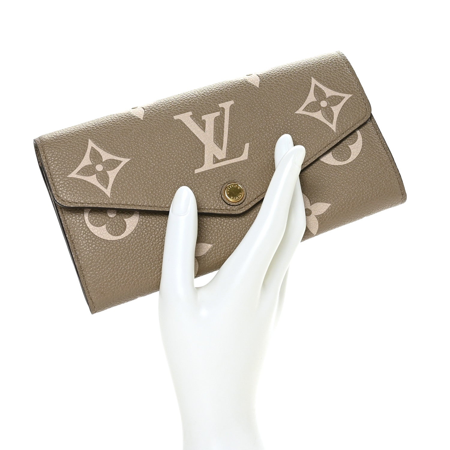Louis Vuitton Empreinte Monogram Giant Sarah Wallet Tourterelle Creme 2 of 8