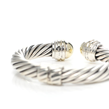 David Yurman Sterling Silver 14K Yellow Gold 10mm Cable Classics Bracelet 4 of 6