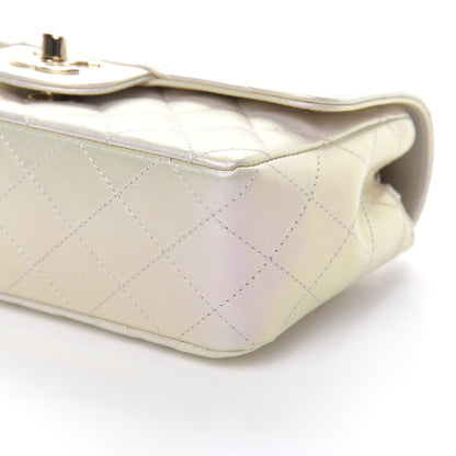 Chanel Iridescent Lambskin Quilted Mini Rectangular Flap Ivory 9 of 10
