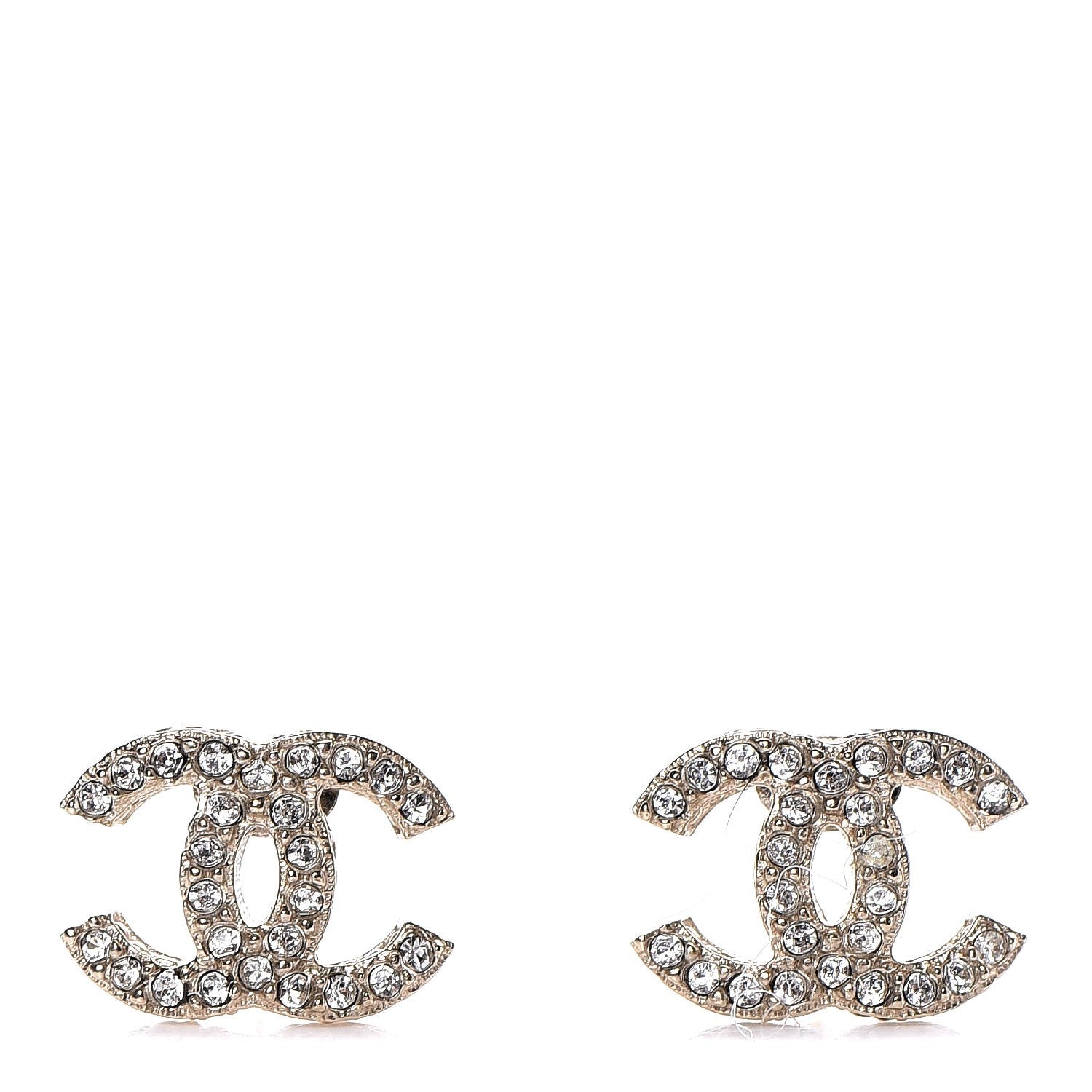 Chanel Crystal CC Earrings Gold 1 of 4