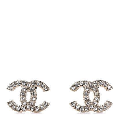 Chanel Crystal CC Earrings Gold 1 of 4
