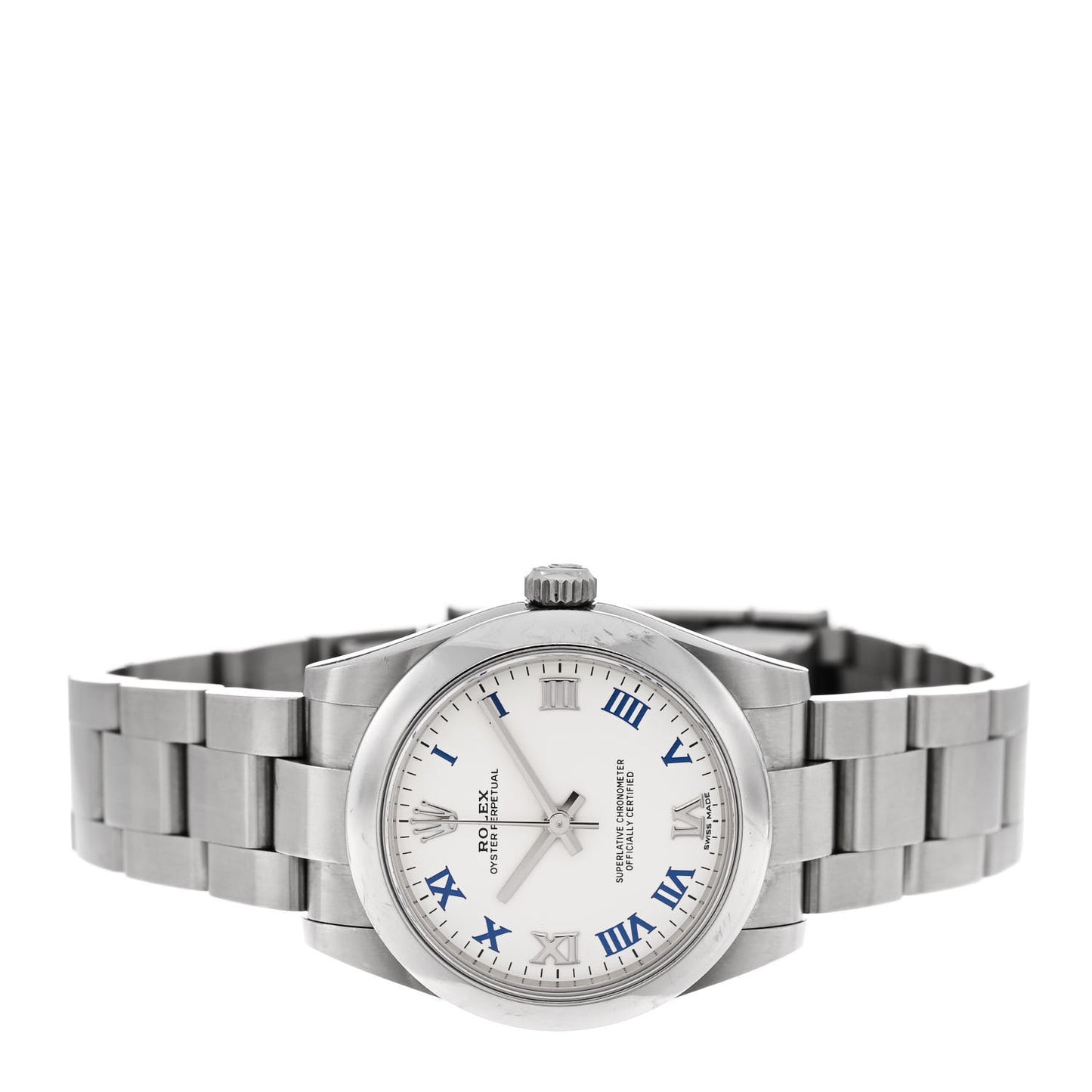 Stainless Steel 31mm Oyster Perpetual Watch White Roman 177200