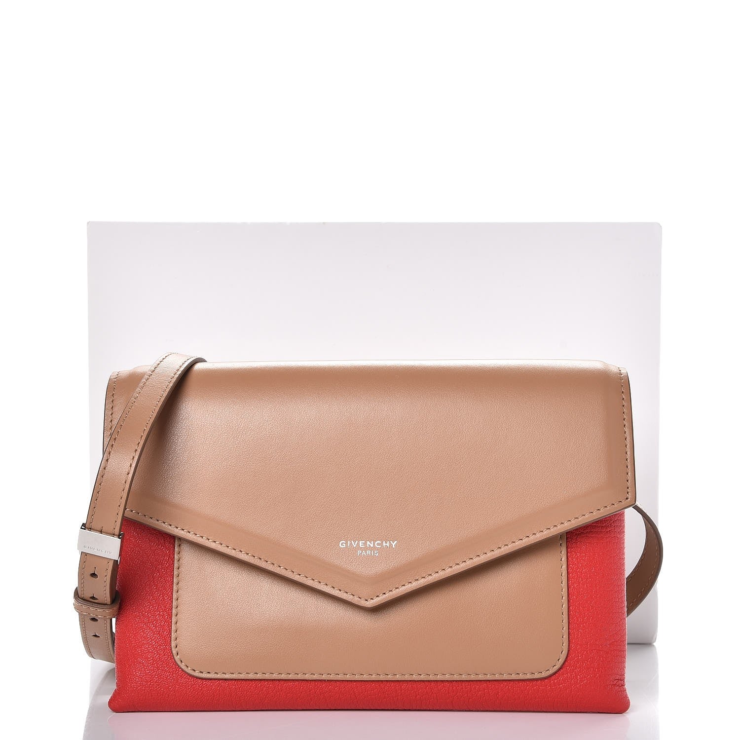 Givenchy Calfskin Duetto Crossbody Beige Red 8 of 8
