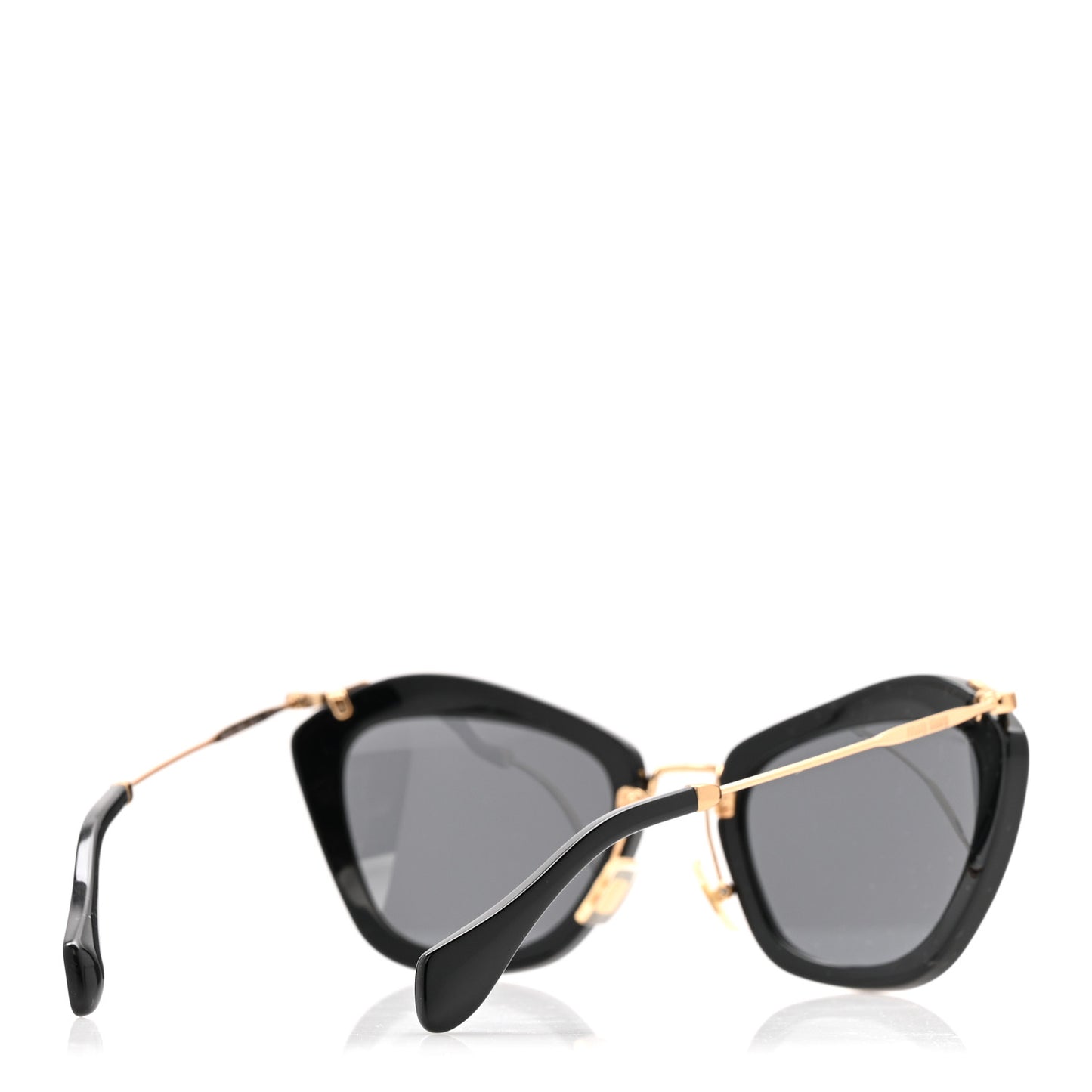 Acetate Metal Cat Eye Sunglasses SMU10N Black