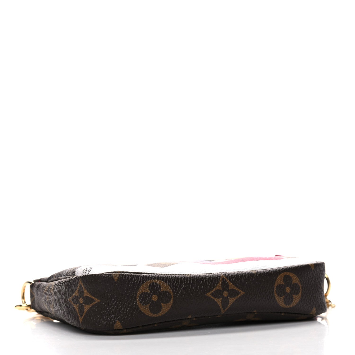 Louis Vuitton Monogram 2019 Christmas Animation Mini Courchevel Pochette Accessories Fuchsia 5 of 11