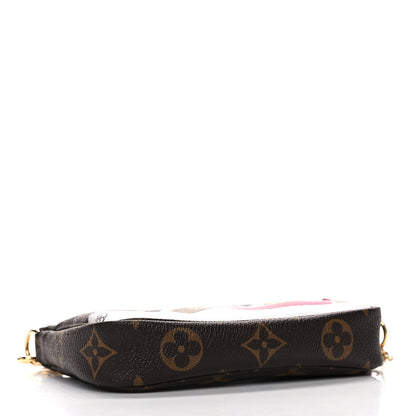 Louis Vuitton Monogram 2019 Christmas Animation Mini Courchevel Pochette Accessories Fuchsia 5 of 11