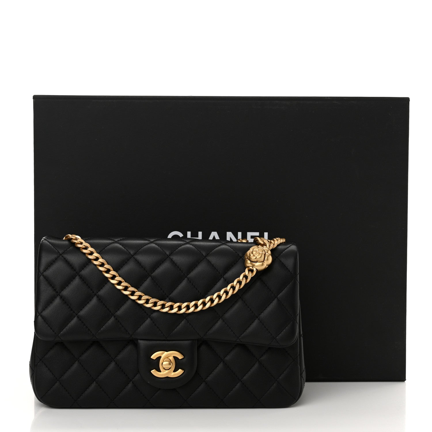 Chanel Lambskin Quilted Small Sweet Camellia Flap Black 11 of 11